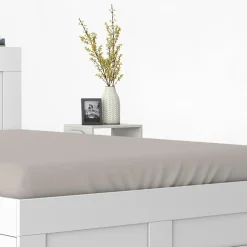 inny Prześcieradło bawełniane z gumką beżowe PURE 140x200 cm