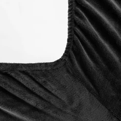 Eurofirany Prześcieradło polarowe czarne FLANO 160x200 cm