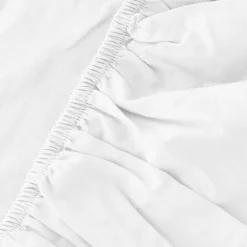 inny Prześcieradło satynowe z gumką białe 220x200 cm