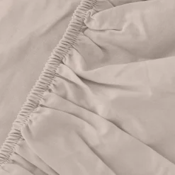 inny Prześcieradło satynowe z gumką beżowe 140x200 cm