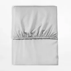 inny Prześcieradło satynowe z gumką jasnoszare 160x200 cm