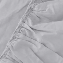 inny Prześcieradło satynowe z gumką jasnoszare 160x200 cm