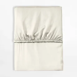 inny Prześcieradło satynowe z gumką ecru 220x200 cm