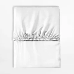 inny Prześcieradło satynowe z gumką białe 140x200 cm