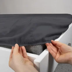 inny Prześcieradło satynowe z gumką grafitowe 90x200 cm