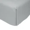 inny Prześcieradło z satyny bawełnianej jasnoszare PERRY 160x220 cm