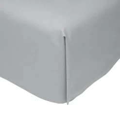 inny Prześcieradło z satyny bawełnianej jasnoszare PERRY 160x220 cm