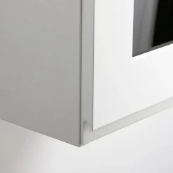 Fronty Przeszklone|Qubik Przeszklony front drzwi PIANO 40x76,5 biały mat