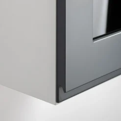 Fronty Przeszklone|Qubik Przeszklony front drzwi PIANO PLUS 40x76,5 szary stalowy mat