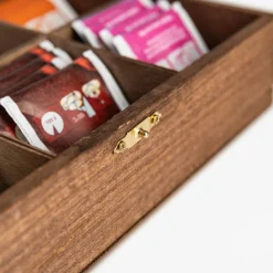 inny Pudełko drewniane na herbatę 6-przegródek