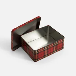 Pudełka I Pojemniki Do Przechowywania|inny Pudełko metalowe do przechowywania CZERWONA KRATA 2250 ml