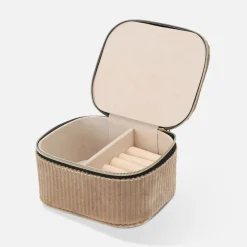 Pudełko na biżuterię beżowe 11x9x6 cm