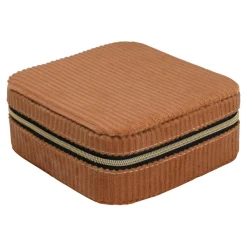 Pudełko na biżuterię jasnobrązowe 12x12x5 cm
