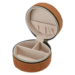 Stojaki Na Biżuterię| Pudełko na biżuterię jasnobrązowe 8x8x5,5 cm