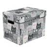 Przechowywanie|Pudełka I Pojemniki Do Przechowywania| Pudełko ozdobne tekturowe z pokrywką szare KOTY