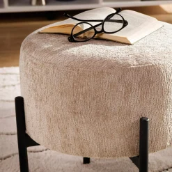 Pufy I Podnóżki|inny Puf beżowy LUPUN