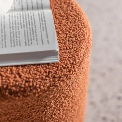 Pufy I Podnóżki| Puf boucle pomarańczowy KORI