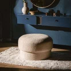 inny Puf okrągły boucle kremowy IQOMO