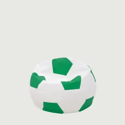 Pufy Dla Dzieci|Pufy I Podnóżki| Puf piłka biało-zielony SPORT M