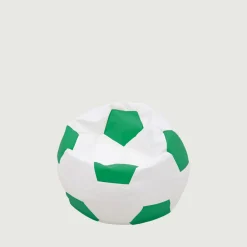 Pufy Dla Dzieci|Pufy I Podnóżki| Puf piłka biało-zielony SPORT M