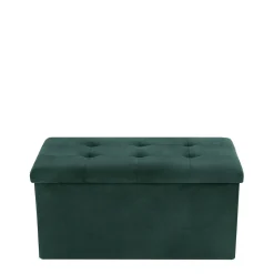 Puf składany z pojemnikiem ciemno zielony