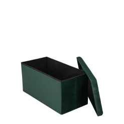 Puf składany z pojemnikiem ciemno zielony