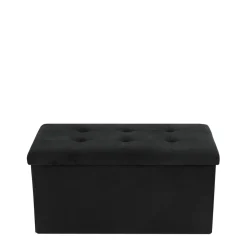 Pufy I Podnóżki| Puf składany z pojemnikiem czarny