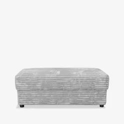 Pufy I Podnóżki| Puf sztruksowy jasnoszary NOEMI