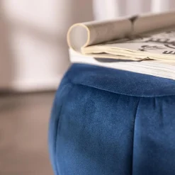 Puf welurowy granatowy TILINATI