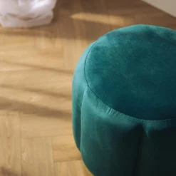 Pufy I Podnóżki| Puf welurowy morski TAZZISTO