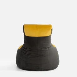 Dzieci Puf welurowy żółto-szary MEG