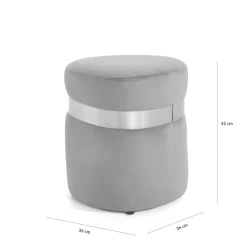 Pufy I Podnóżki| Puf ze złotą obręczą różowy TONDOSIL