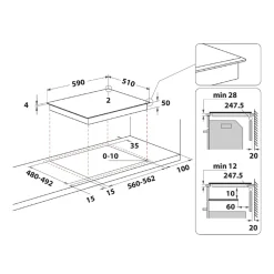 WHIRLPOOL Płyta indukcyjna 6 zmysł WFS5060CPBF