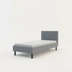 Łóżka Tapicerowane|Łóżka| Rama łóżka szara BASIC ALBERTO 90x200 cm