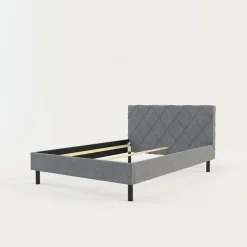 Rama łóżka szara BASIC ALBERTO 140x200 cm