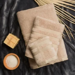 Ręcznik bawełniany beż CAROLINE 50x90 cm