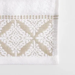 Ręczniki|Ręczniki|inny Ręcznik bawełniany biało-beżowy AGADIR 70x140 cm