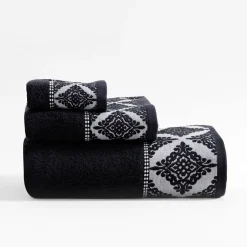 inny Ręcznik bawełniany czarno-biały AGADIR 50x90 cm