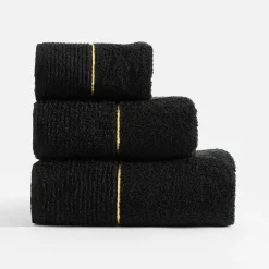 inny Ręcznik bawełniany czarny GOLD NEW 70x140 cm