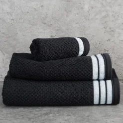 Ręczniki|Ręczniki|Eurofirany Ręcznik bawełniany czarny MADLEN 70x140 cm