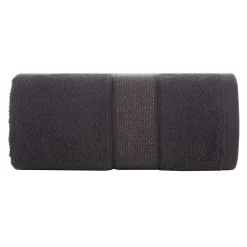 Ręczniki|Ręczniki|Eurofirany Ręcznik bawełniany do kąpieli czarny LIANA 70x140 cm