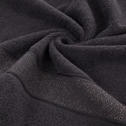 Ręczniki|Ręczniki|Eurofirany Ręcznik bawełniany do kąpieli czarny LIANA 70x140 cm