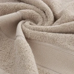 Eurofirany Ręcznik bawełniany do kąpieli beżowy LIANA 70x140 cm