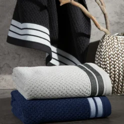 Eurofirany Ręcznik bawełniany grafitowy MADLEN 70x140 cm