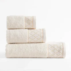 Eurofirany Ręcznik bawełniany kremowy LAYLA 30x50 cm