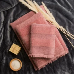 Ręcznik bawełniany róż LANETTE 90x160 cm