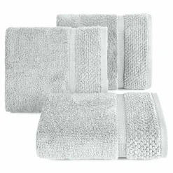 Eurofirany Ręcznik bawełniany srebrny VILIA 50x90 cm