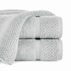 Eurofirany Ręcznik bawełniany srebrny VILIA 50x90 cm