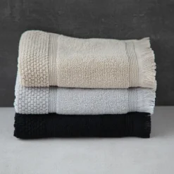 Texpol Ręcznik bawełniany z frędzlami beżowy SANTORINI 50x90 cm