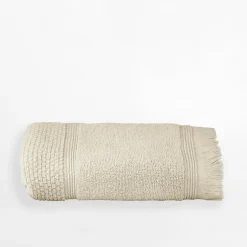 Texpol Ręcznik bawełniany z frędzlami beż SANTORINI 70x140 cm